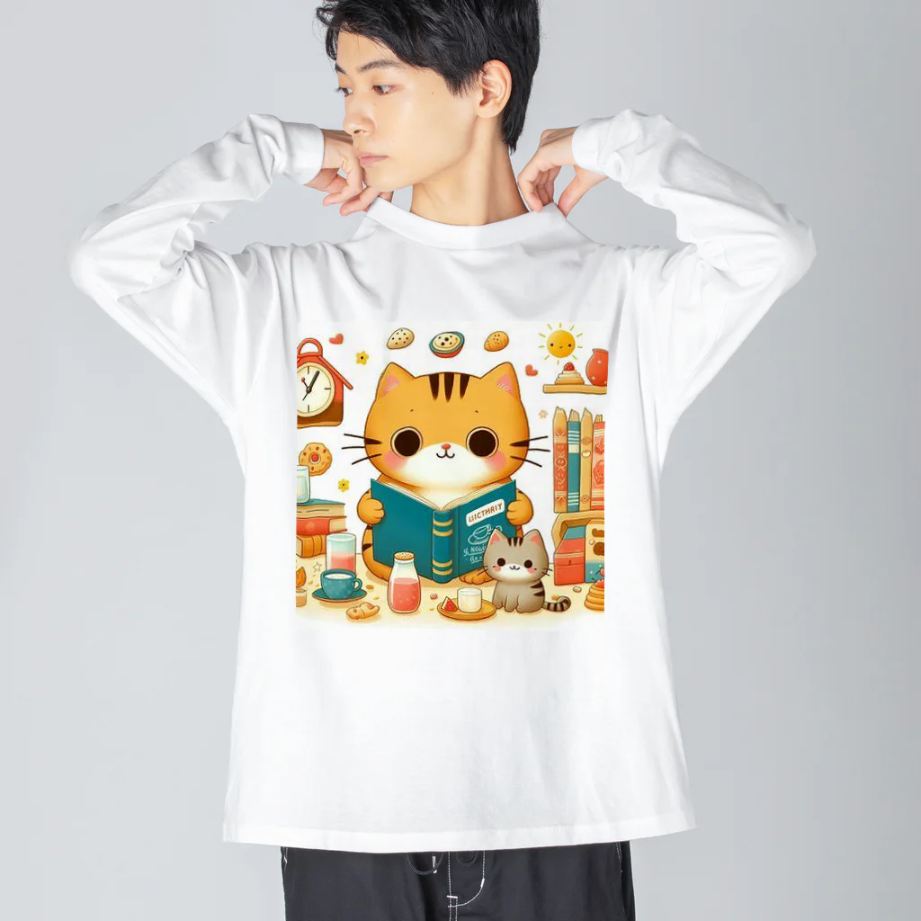 Rパンダ屋の「読書猫」グッズ Big Long Sleeve T-Shirt