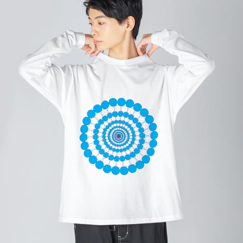 FONSデザインの水玉円3青 Big Long Sleeve T-Shirt