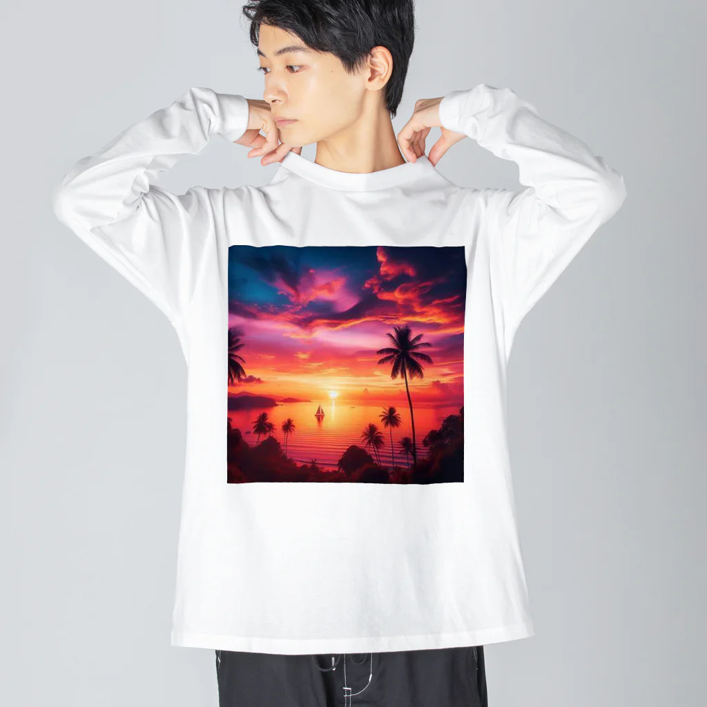 Rパンダ屋の「美しい夕焼け」グッズ Big Long Sleeve T-Shirt