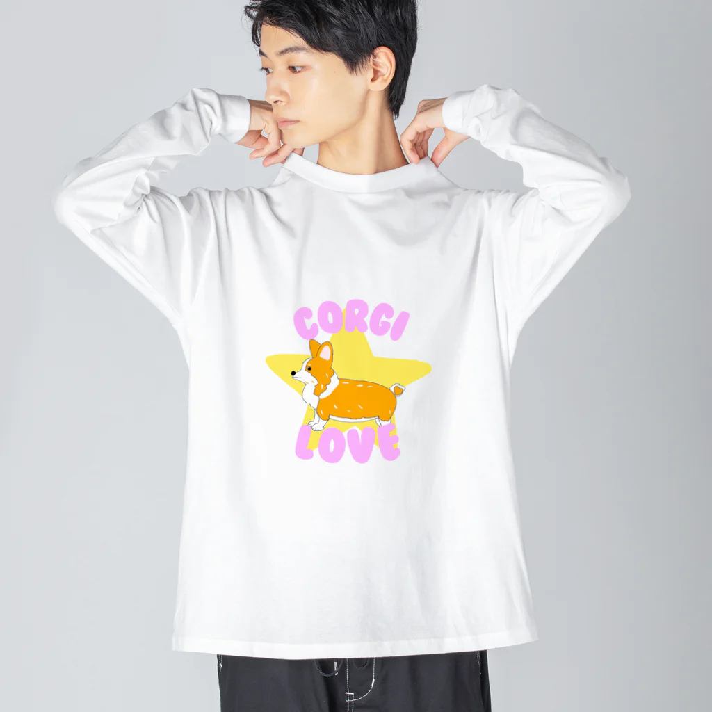 buuchapのコーギーLOVE ビッグシルエットロングスリーブTシャツ