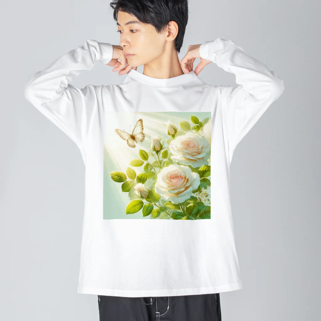 Rパンダ屋の「白薔薇」グッズ Big Long Sleeve T-Shirt