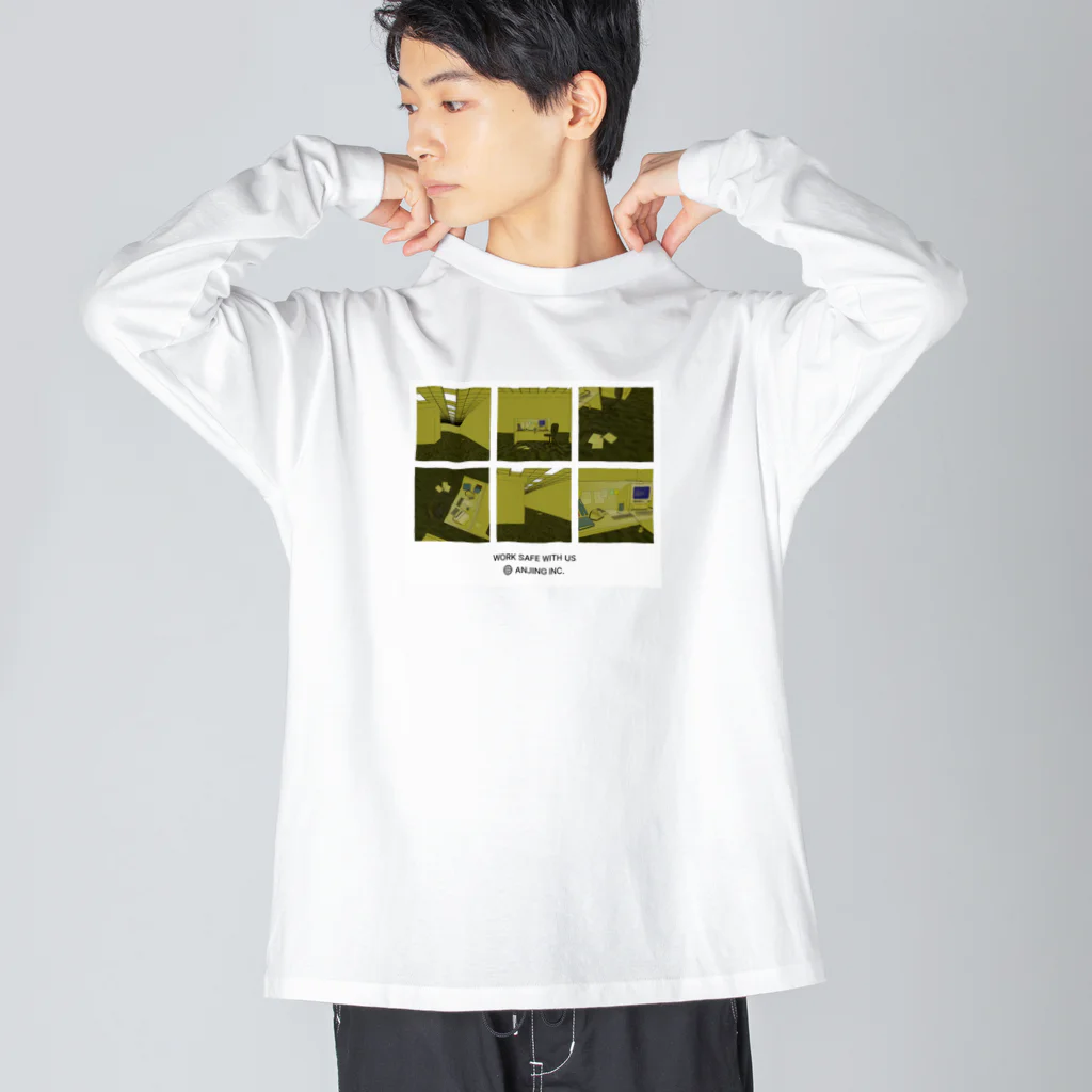 akupunyagaramのANJING INC. MERCH / Pixelated version ビッグシルエットロングスリーブTシャツ