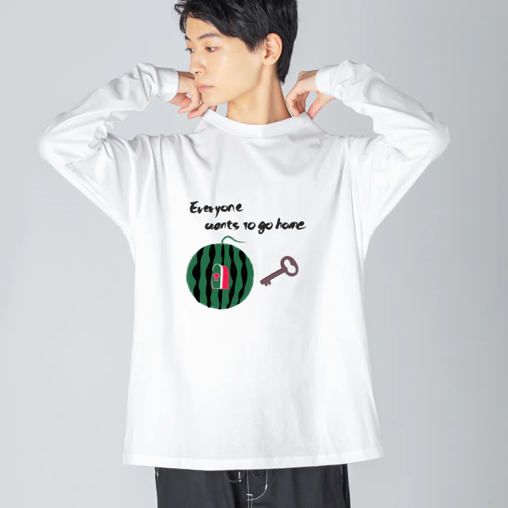 monokurockのスイカ everyone wants to go home スタンダード Big Long Sleeve T-Shirt