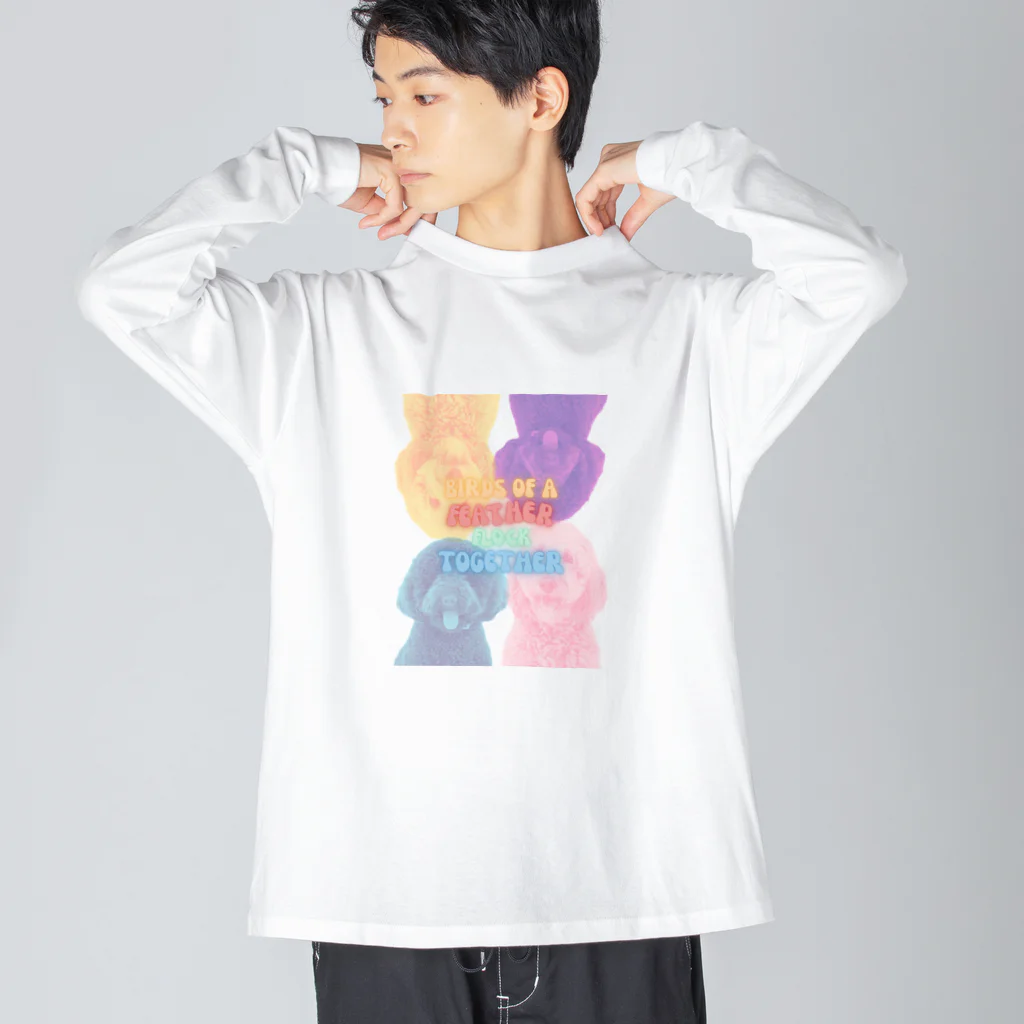 HeidiのRETRO-POP DOODLE DOGS  Big Long Sleeve T-Shirt