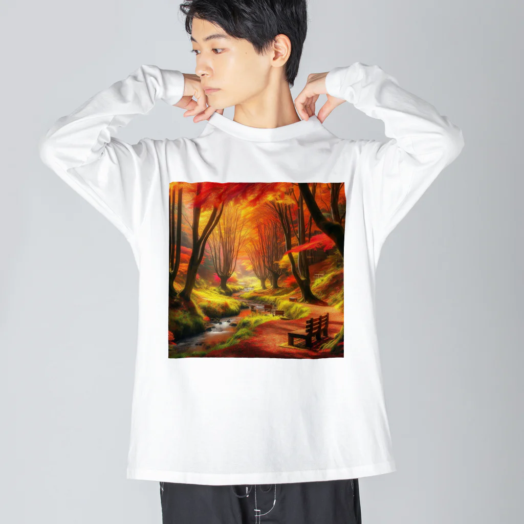 Rパンダ屋の「秋風景グッズ」 Big Long Sleeve T-Shirt