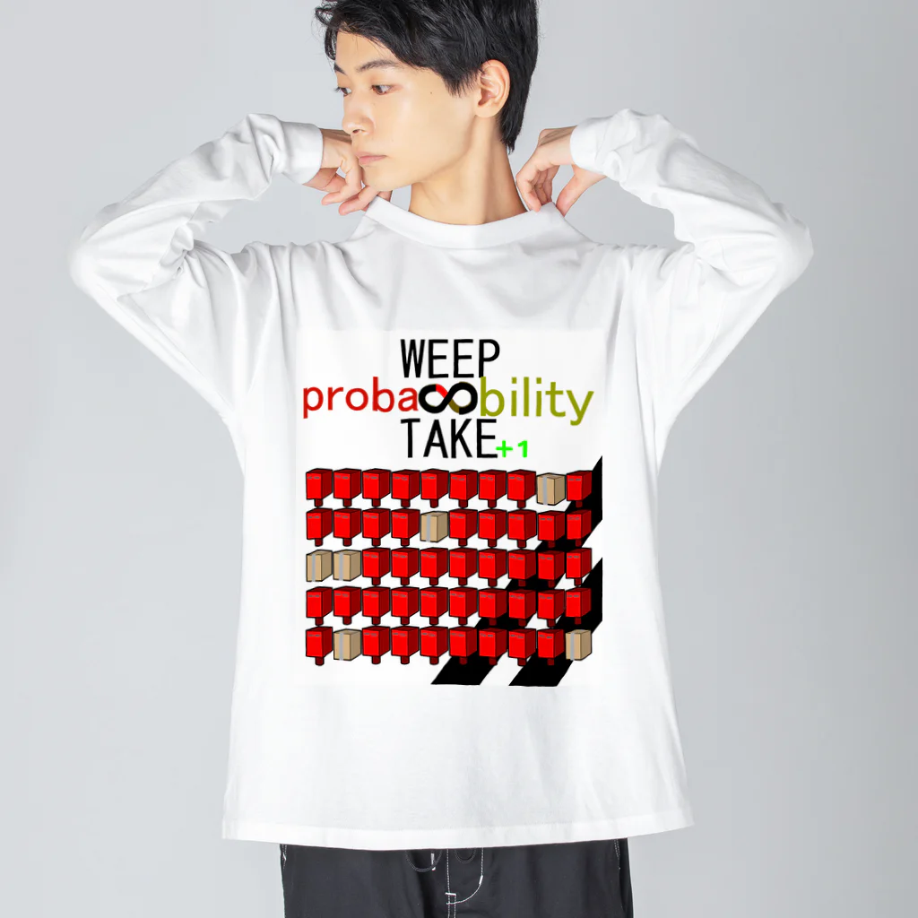 HADAKAGEKKO(WEEP＆TAKE)のWEEP＆TAKE probability Big Long Sleeve T-Shirt