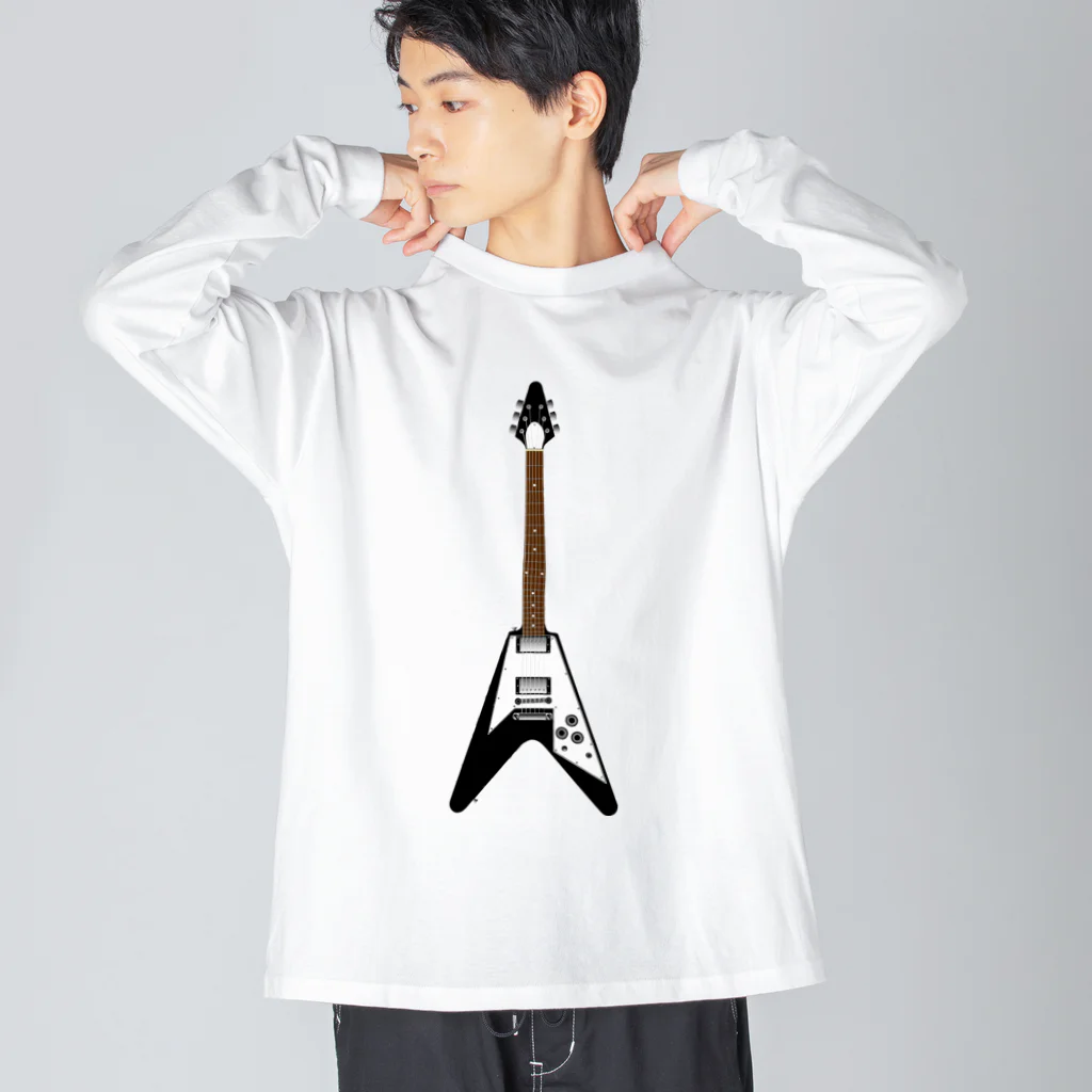 電気鉛筆工房のVギター（縦） Big Long Sleeve T-Shirt