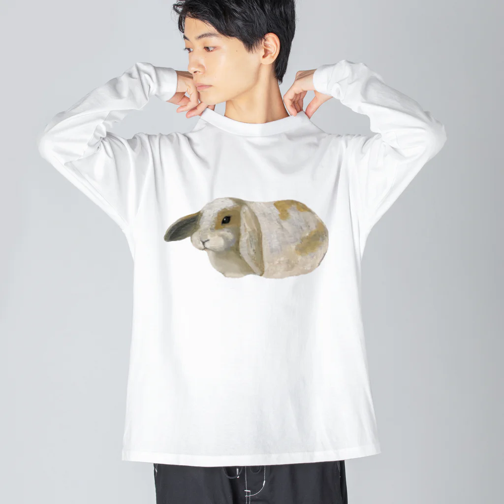 🐶シュナといろいろ🎨のロップイヤーラビット ビッグシルエットロングスリーブTシャツ