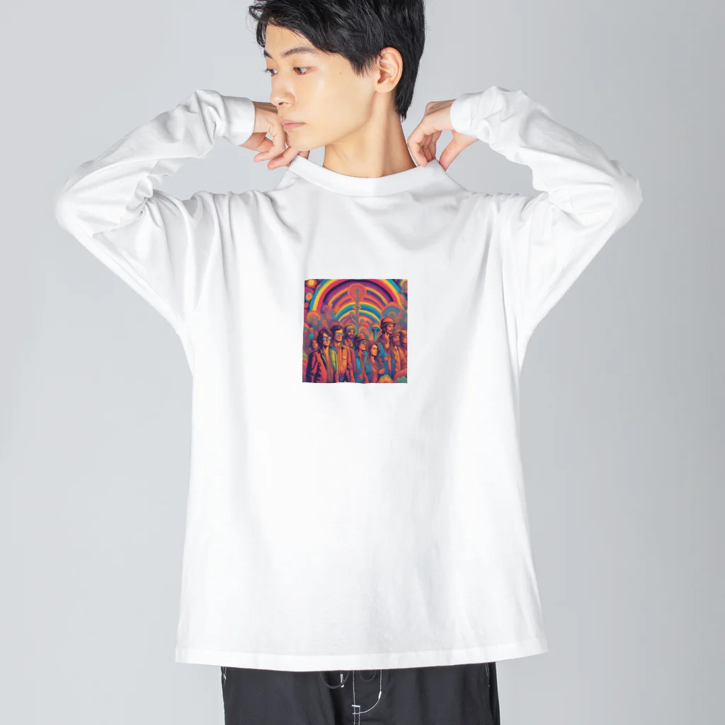 Tohyamanosekaiのサイケデリックな社会人たち ビッグシルエットロングスリーブTシャツ
