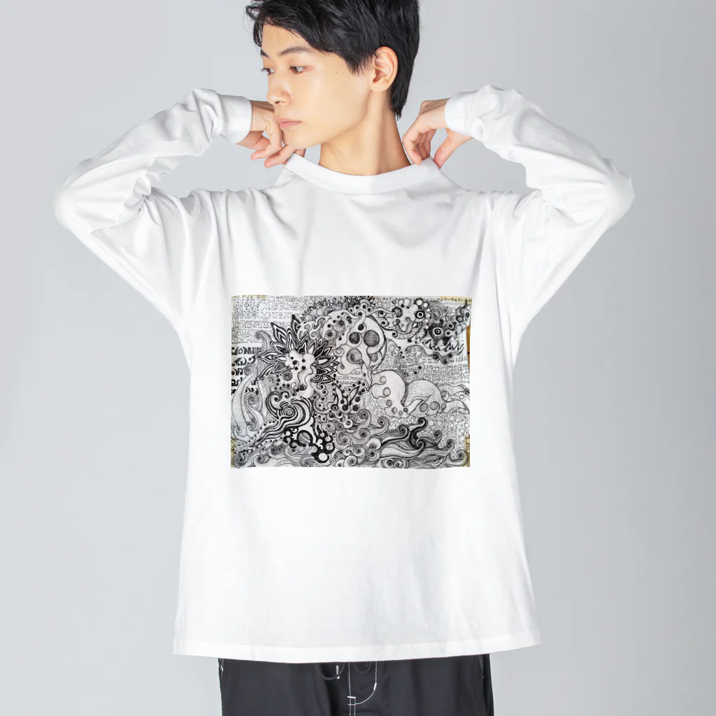 White-Holeのライトランゲージアート ビッグシルエットロングスリーブTシャツ