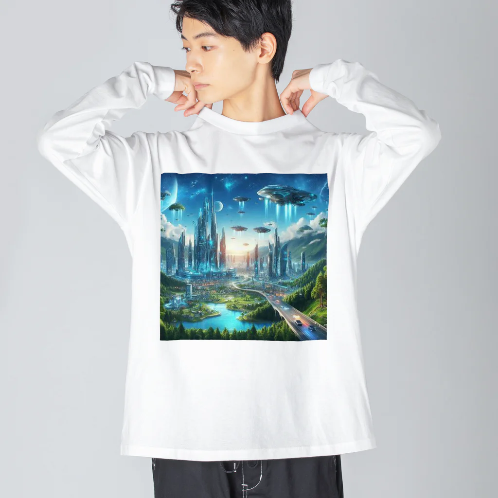 Rパンダ屋の「近未来風景グッズ」 Big Long Sleeve T-Shirt