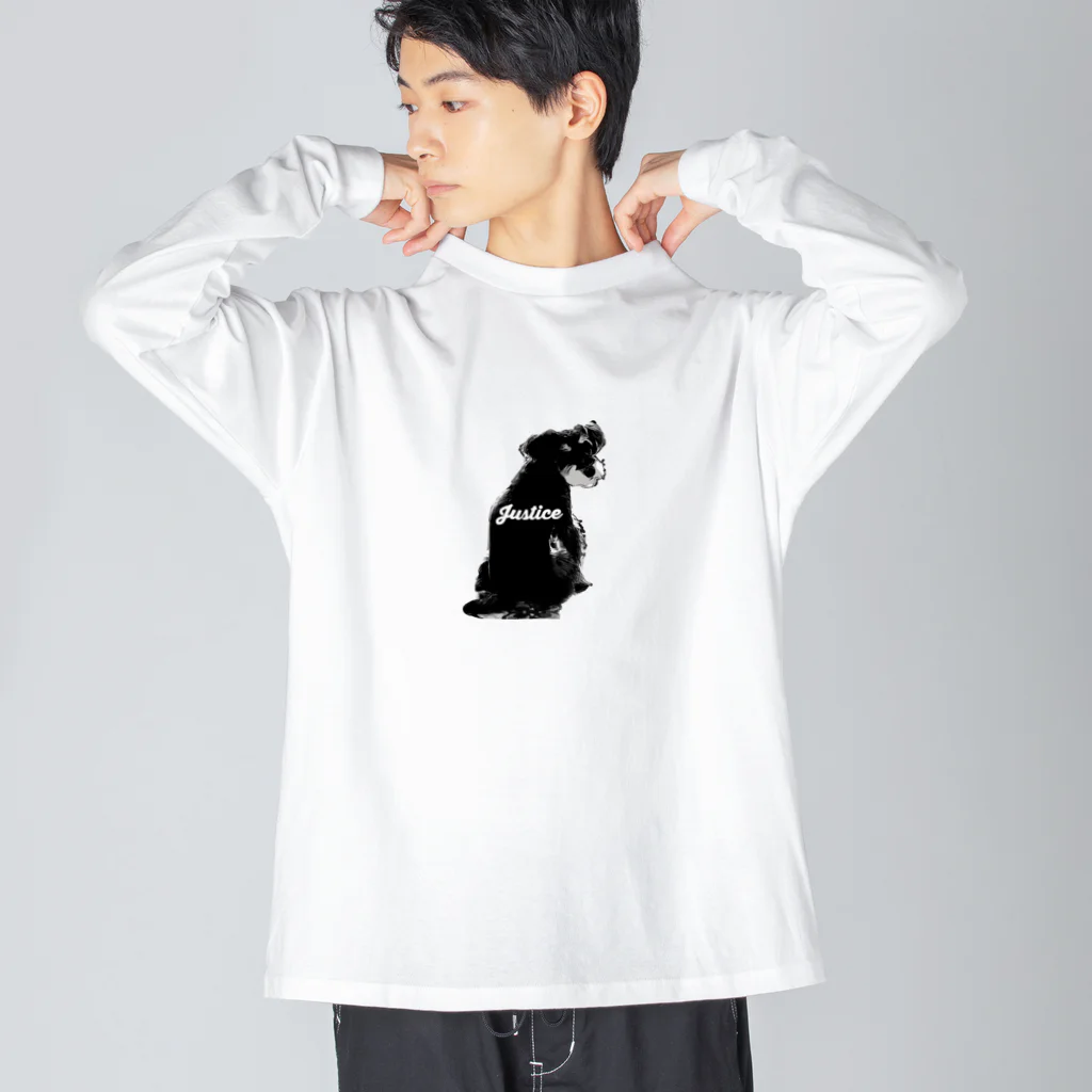 jastice1037の見返り犬ジャスティス ビッグシルエットロングスリーブTシャツ