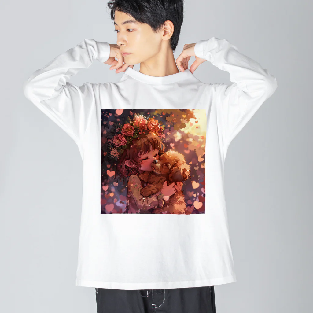 AQUAMETAVERSEの愛犬の愛心温まる愛情　なでしこ1478 Big Long Sleeve T-Shirt