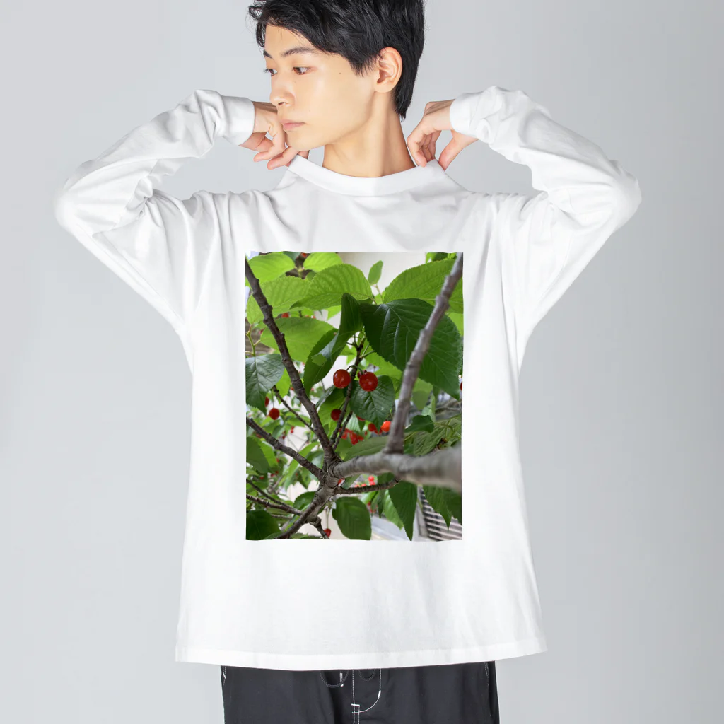 daikoku816のさくらんぼ🍒 ビッグシルエットロングスリーブTシャツ