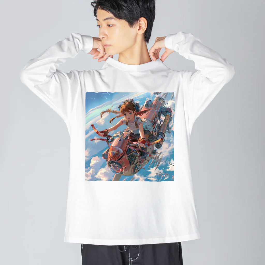 AQUAMETAVERSEのフライングバイク　Tomoe bb 2712 ビッグシルエットロングスリーブTシャツ