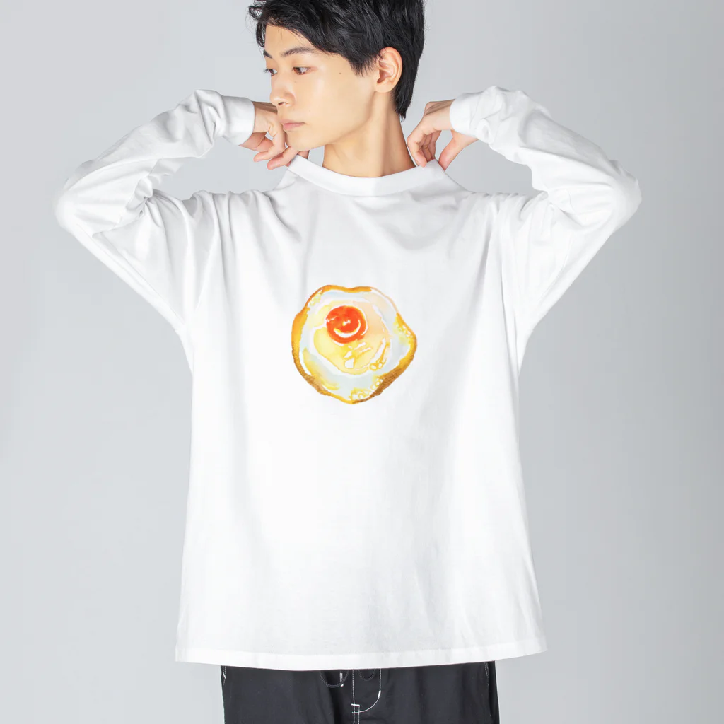 pyon☪︎chocoの目玉焼き　水彩 Big Long Sleeve T-Shirt