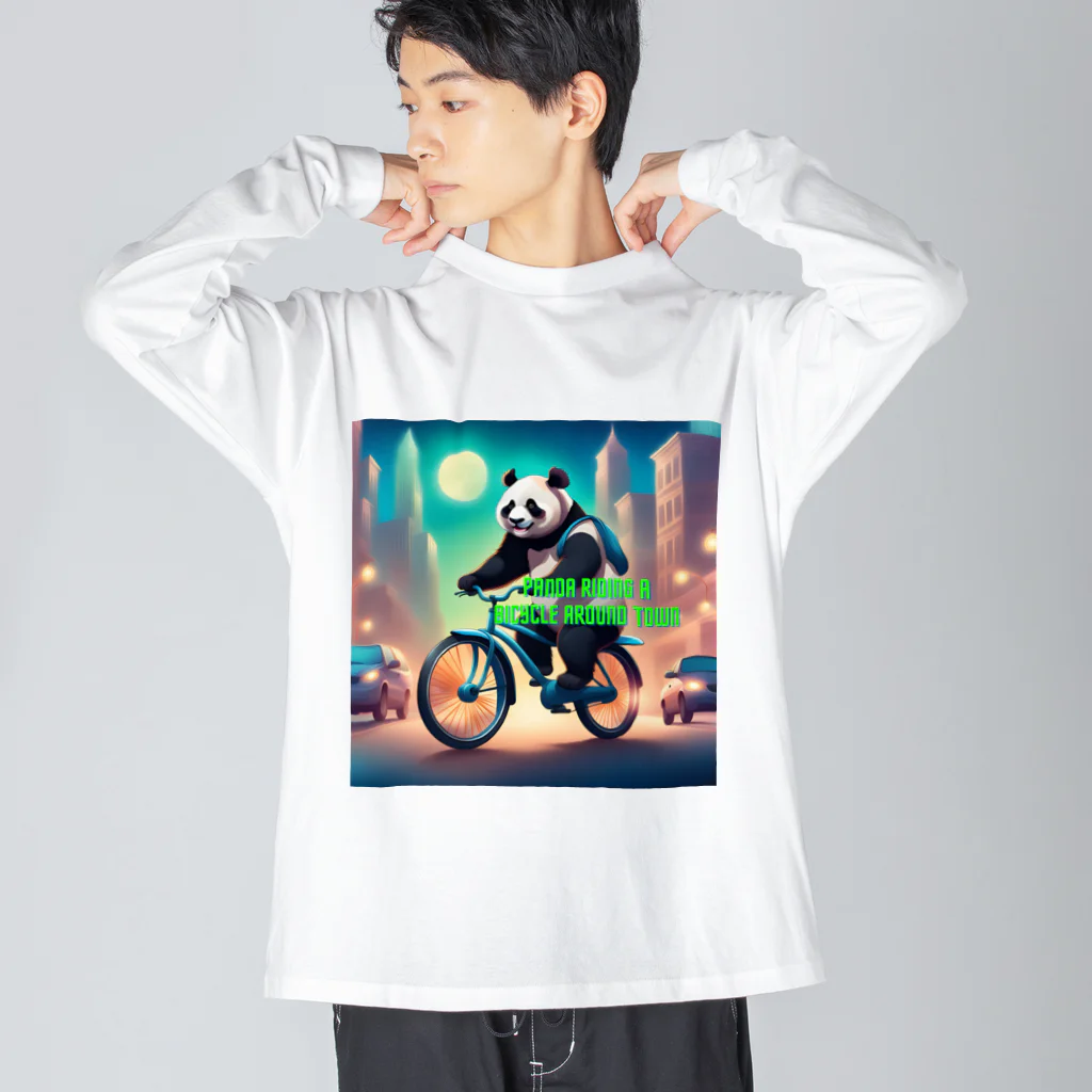 noiSutoaの疾走するパンダ Big Long Sleeve T-Shirt