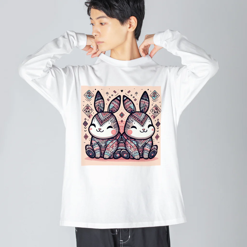 juny0823のフタゴウサギB Big Long Sleeve T-Shirt