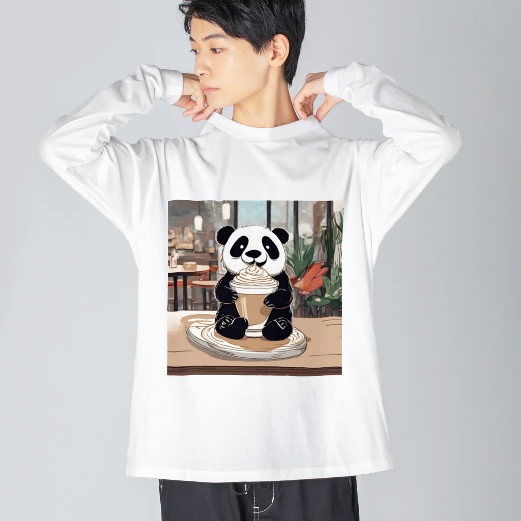 はちみつあめのカフェラテパンダさん Big Long Sleeve T-Shirt