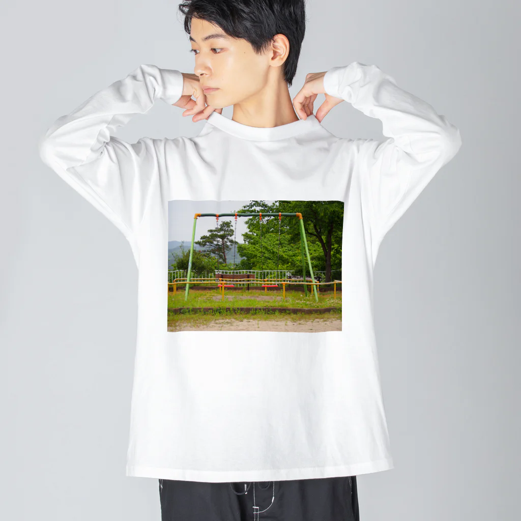 morinoyouseiの公園のブランコ ビッグシルエットロングスリーブTシャツ