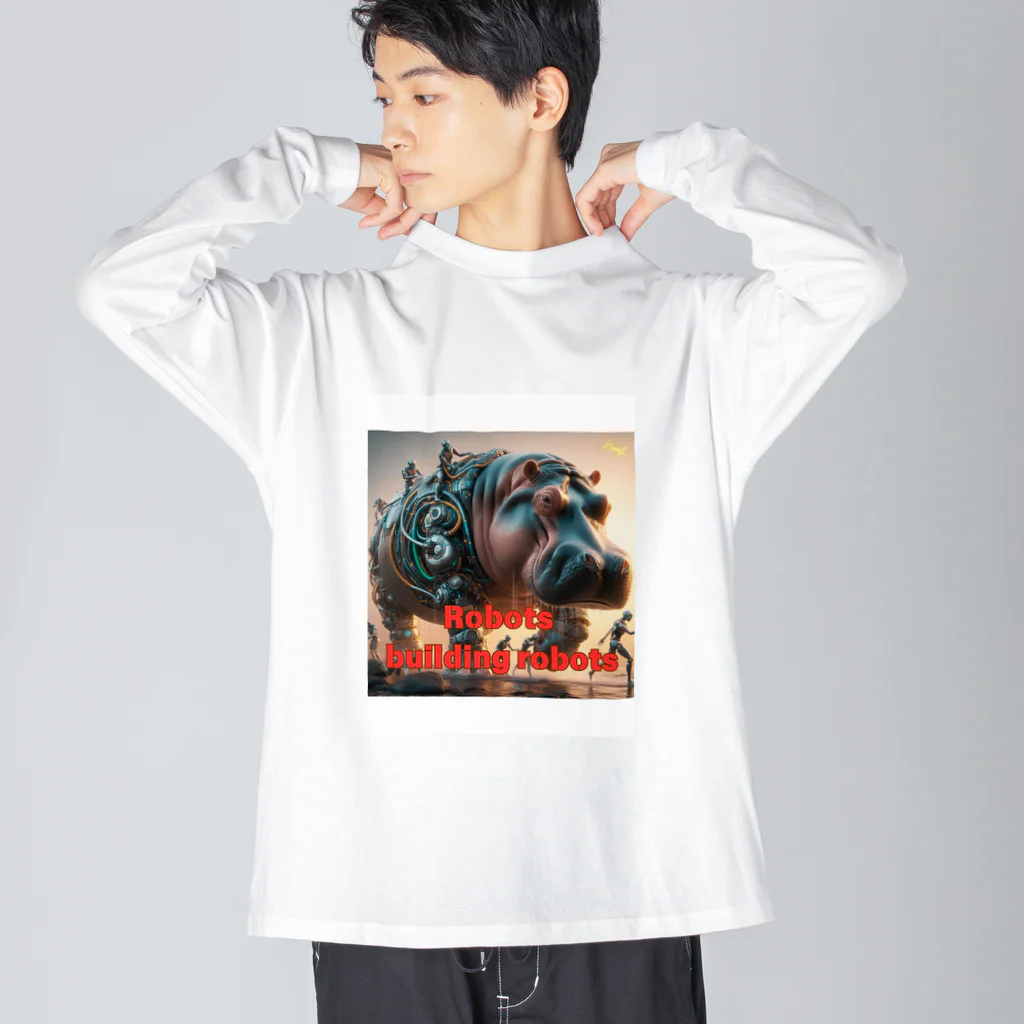 Noah2490のRobots building robots Big Long Sleeve T-Shirt