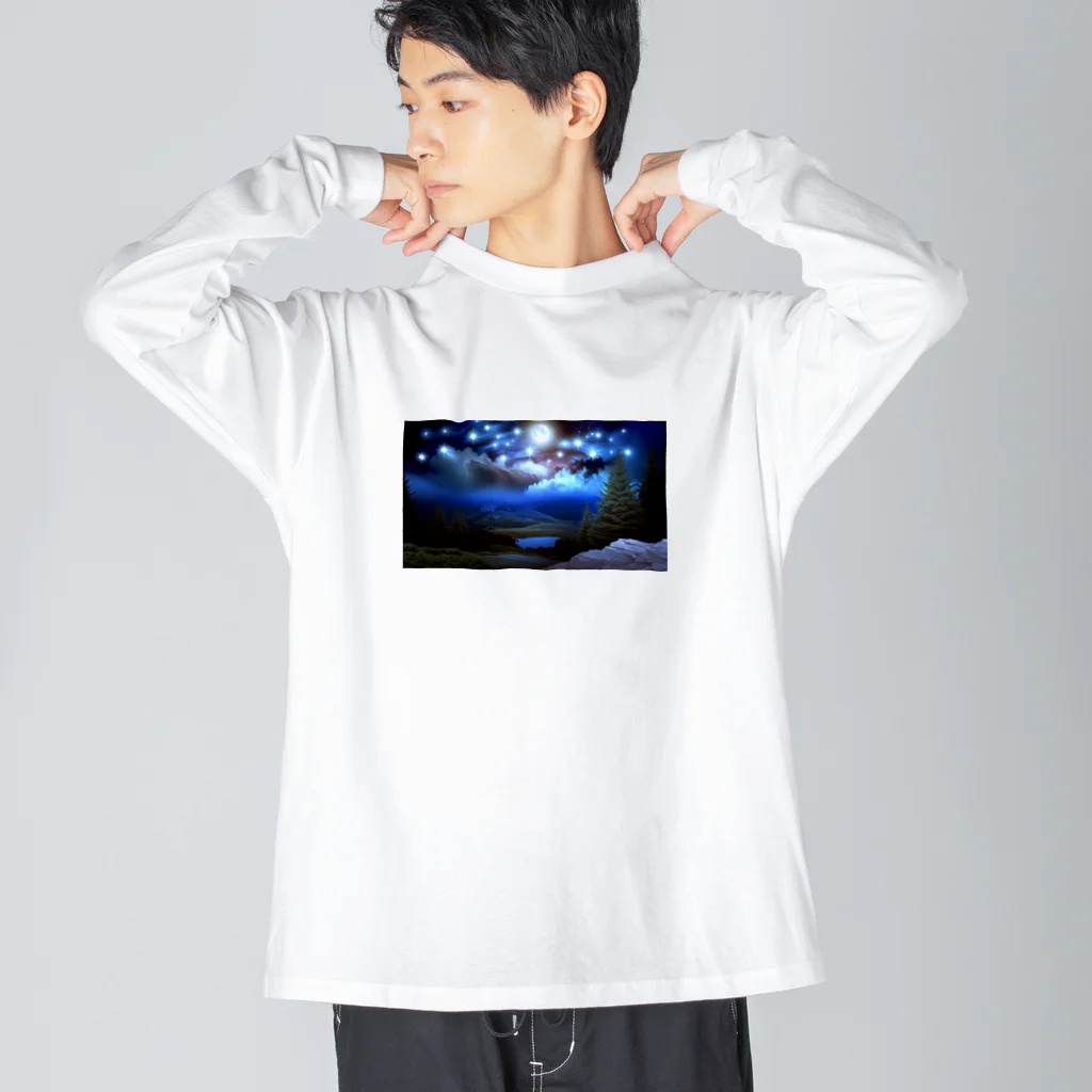 zakki-Rの山の夜景 ビッグシルエットロングスリーブTシャツ