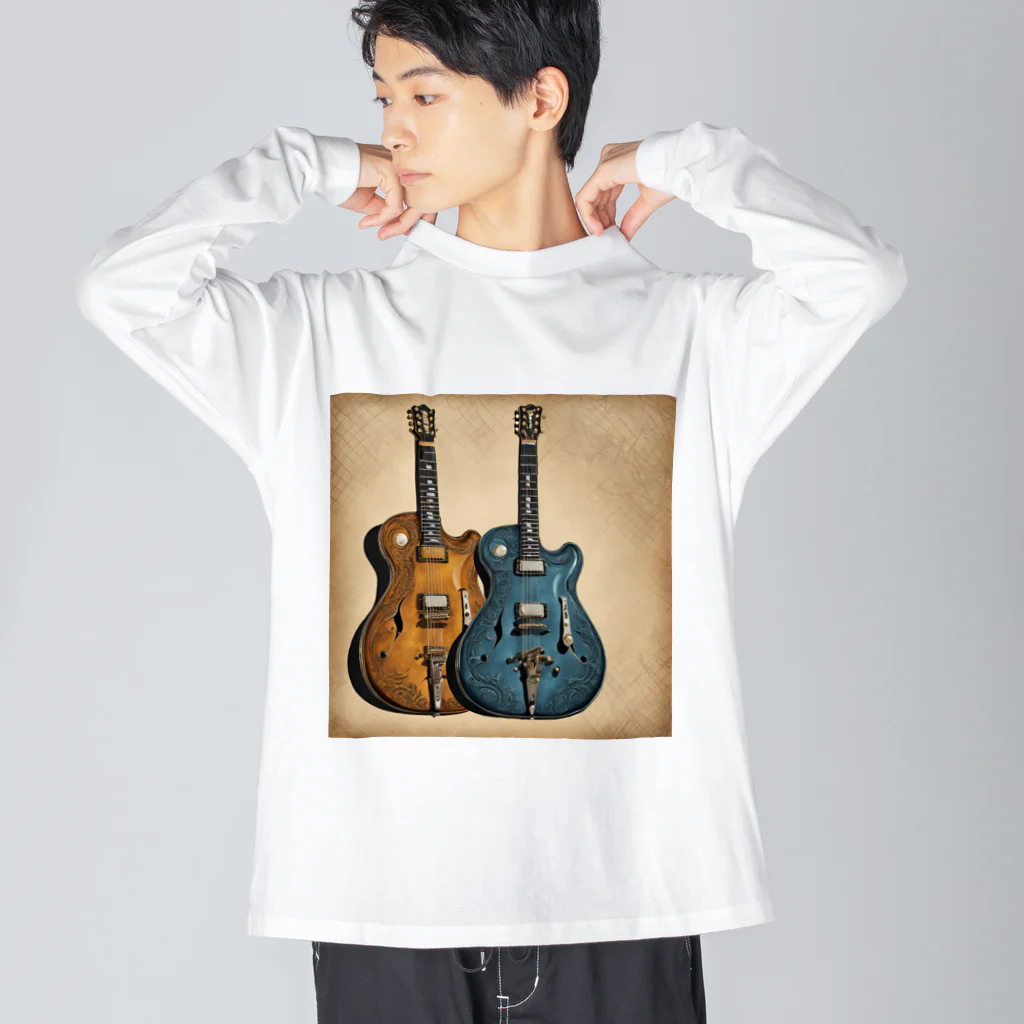 はちみつあめのヴィンテージギター Big Long Sleeve T-Shirt