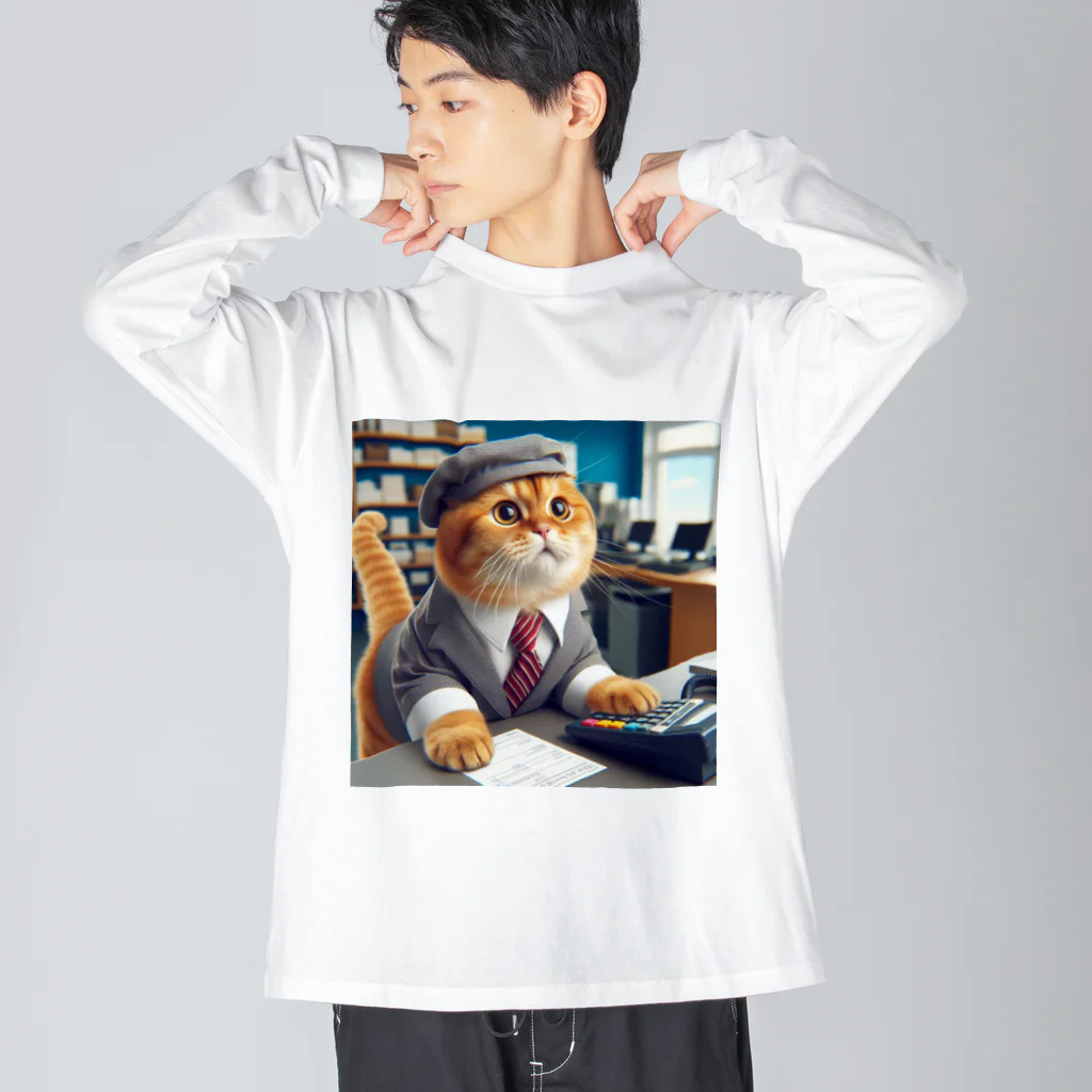 ハッピーハッピープラザ！のタイピングキャット ビッグシルエットロングスリーブTシャツ