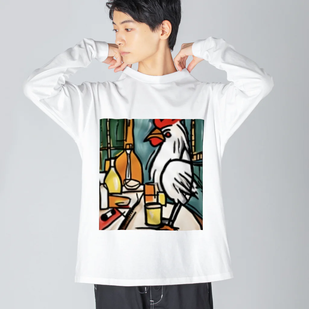 Ppit8のにわとりさん朝ごはんを食べる！ Big Long Sleeve T-Shirt