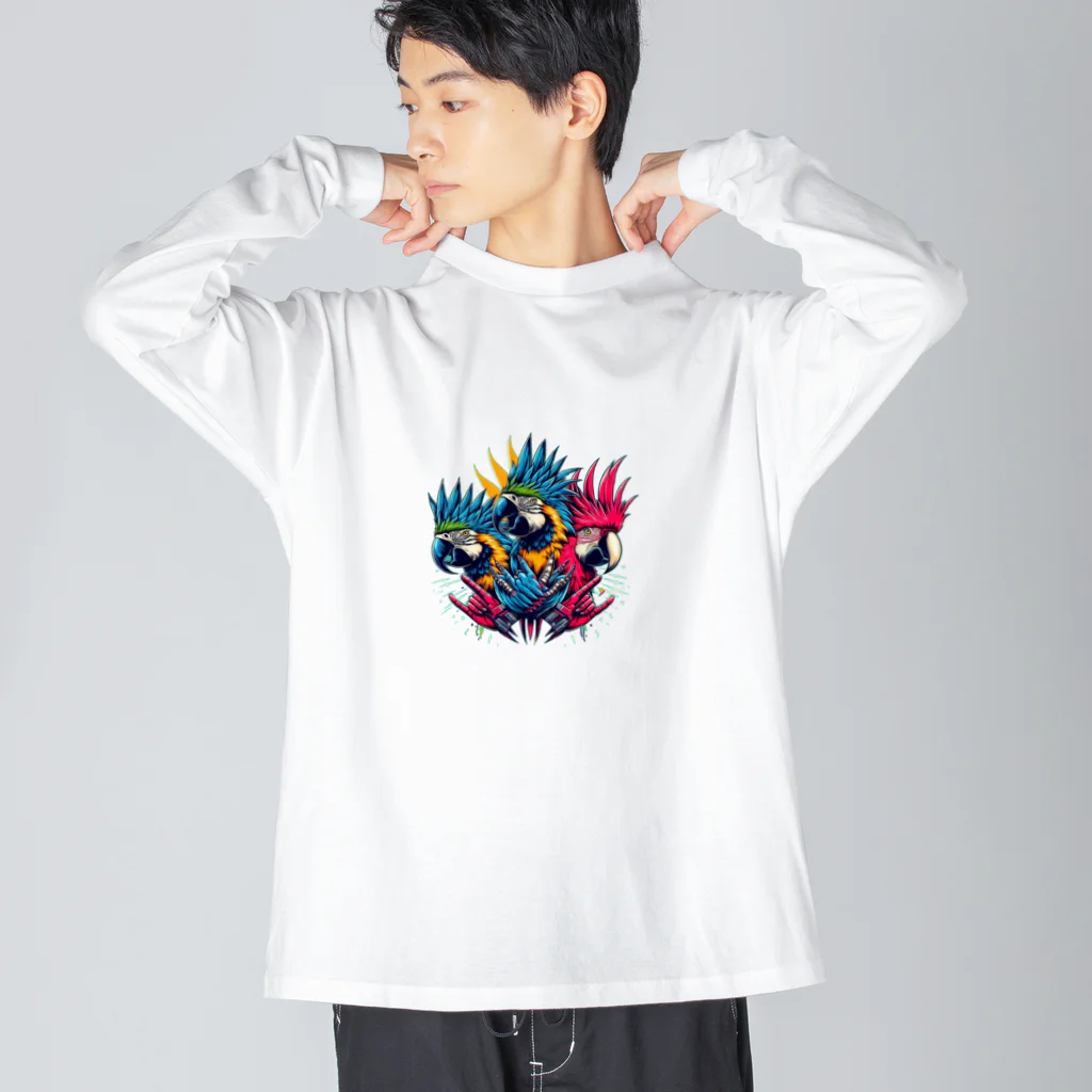 momonekokoのROCKなオオム ビッグシルエットロングスリーブTシャツ