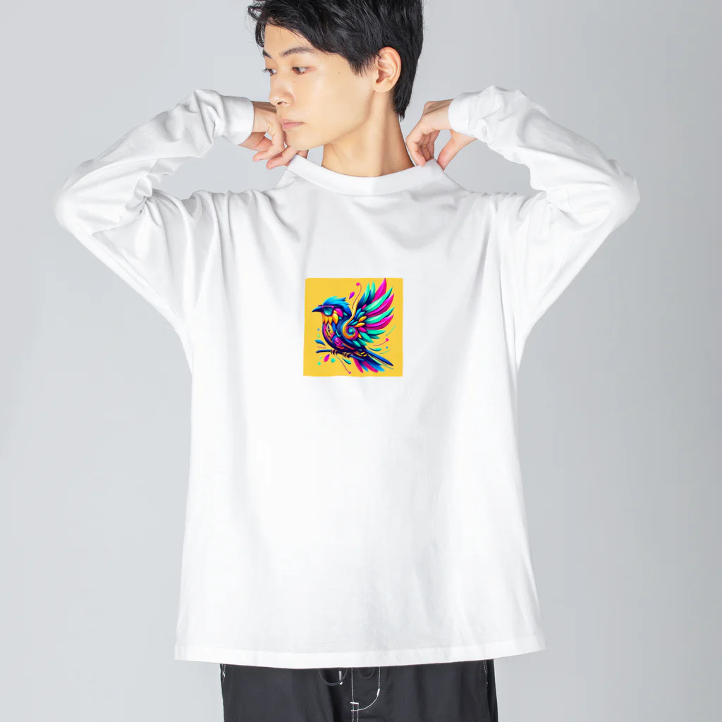 ultraha-のカラフルな鳥 ビッグシルエットロングスリーブTシャツ