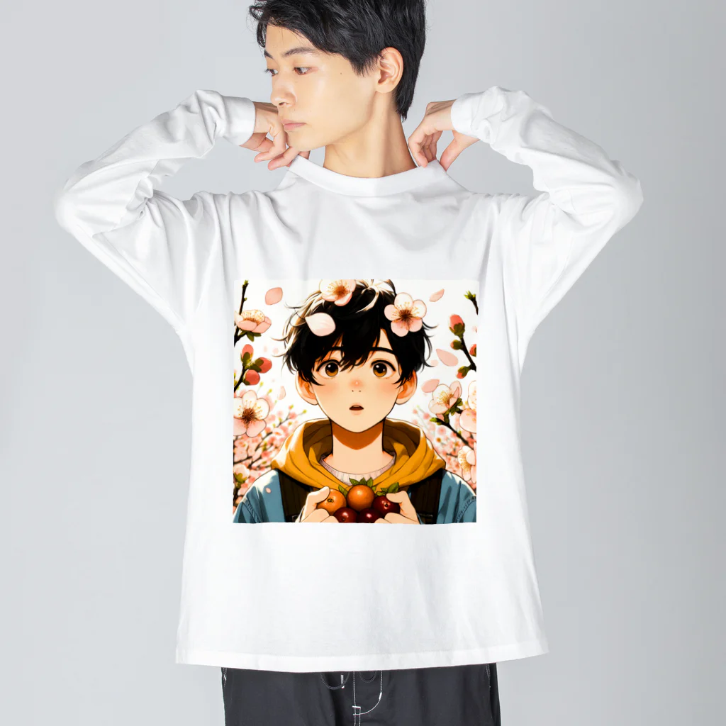 可愛い男の子イラスト販売所　By,keicyanの男の子　中学1年生　春 Big Long Sleeve T-Shirt