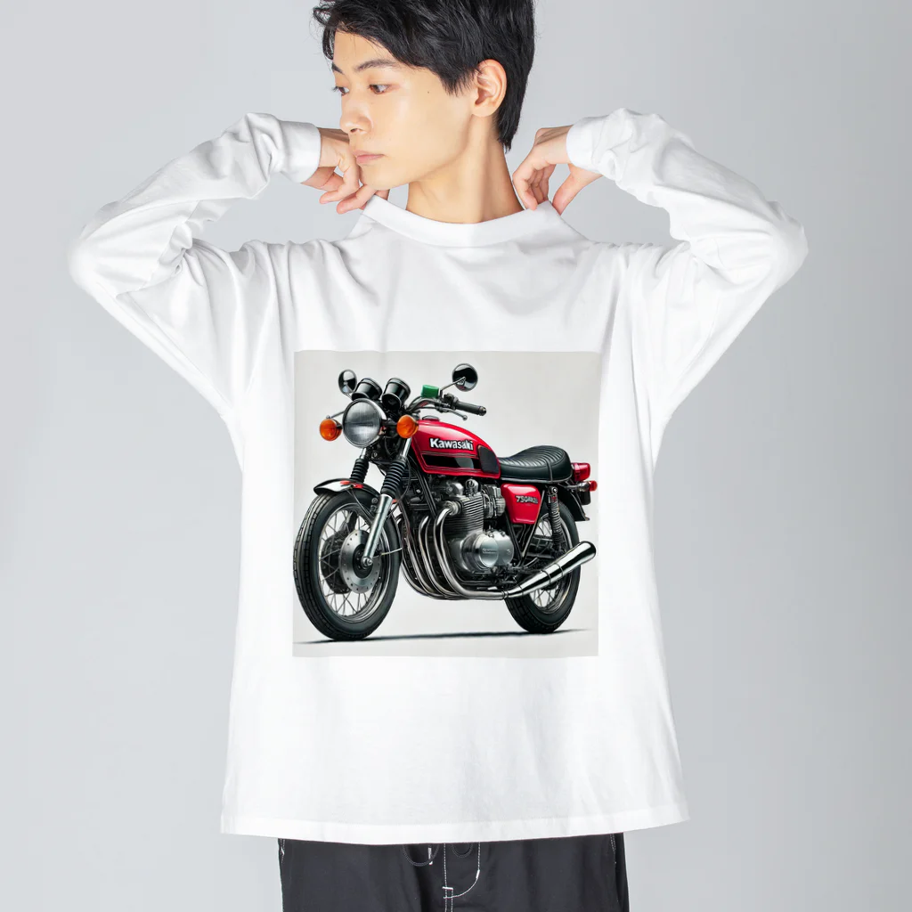 the blue seasonのヴィンテージの美学：カワサキ 750RSを多角的に紹介 ビッグシルエットロングスリーブTシャツ