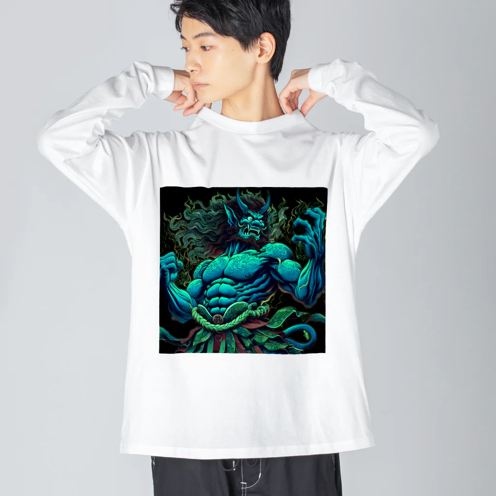 EIKATSU（和風テイスト）の蒼鬼 No1 Big Long Sleeve T-Shirt