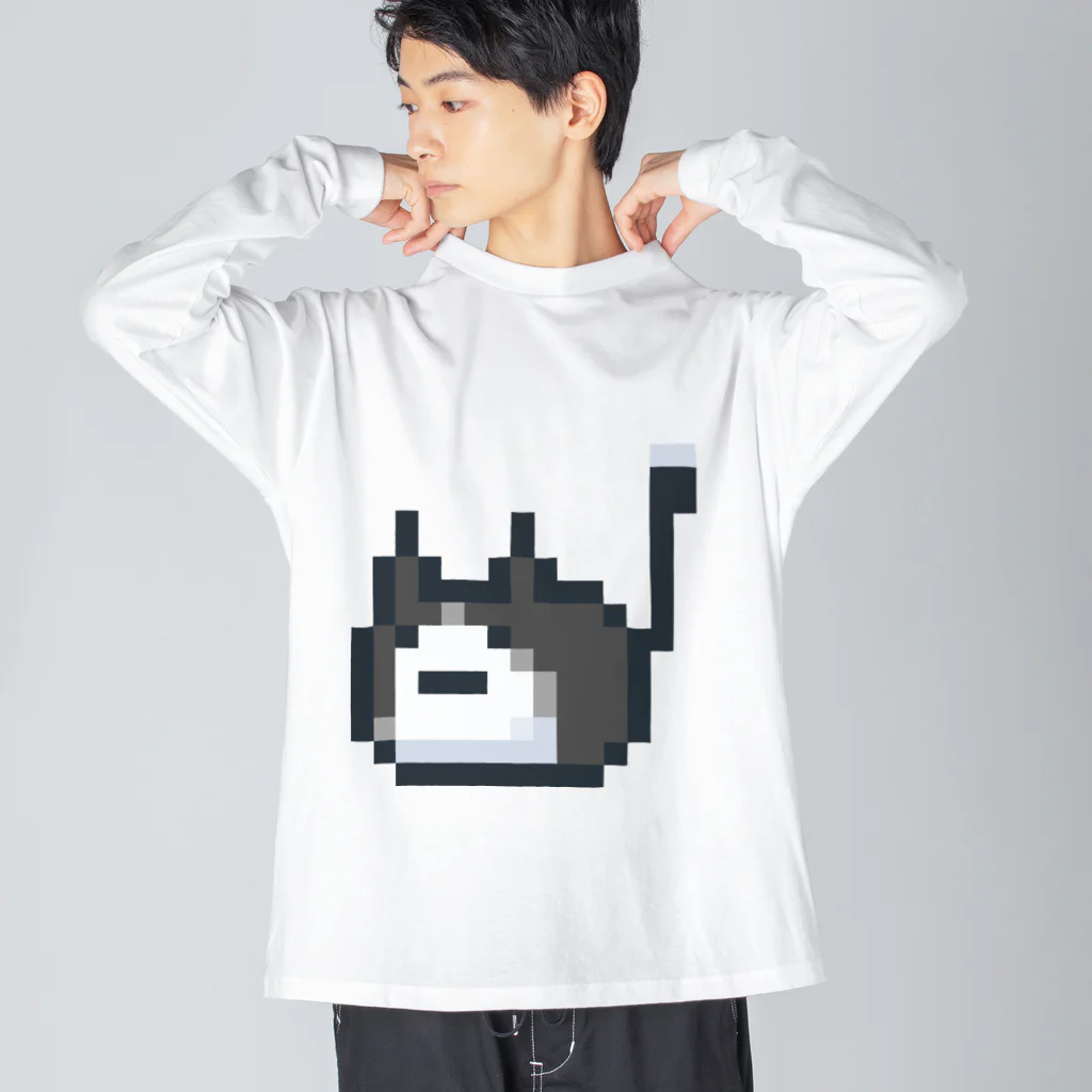 ねこさん爆発ショップのハチワレねこさんドット（ファビコン）  Big Long Sleeve T-Shirt