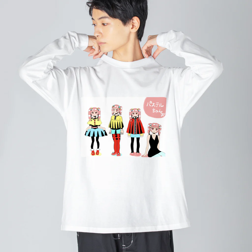 mikyacraft MIKA💓🌟赤い心臓のパステルちゃんズ Big Long Sleeve T-Shirt