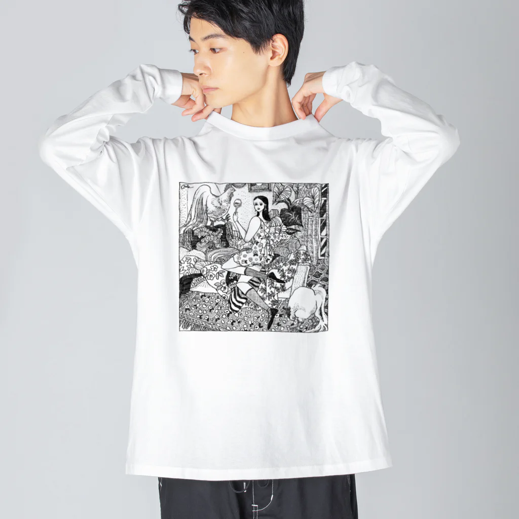 ユキ・アイコ・ヤマネart storeの【私の瞳に乾杯】ペン画描き起こしグッズ Big Long Sleeve T-Shirt