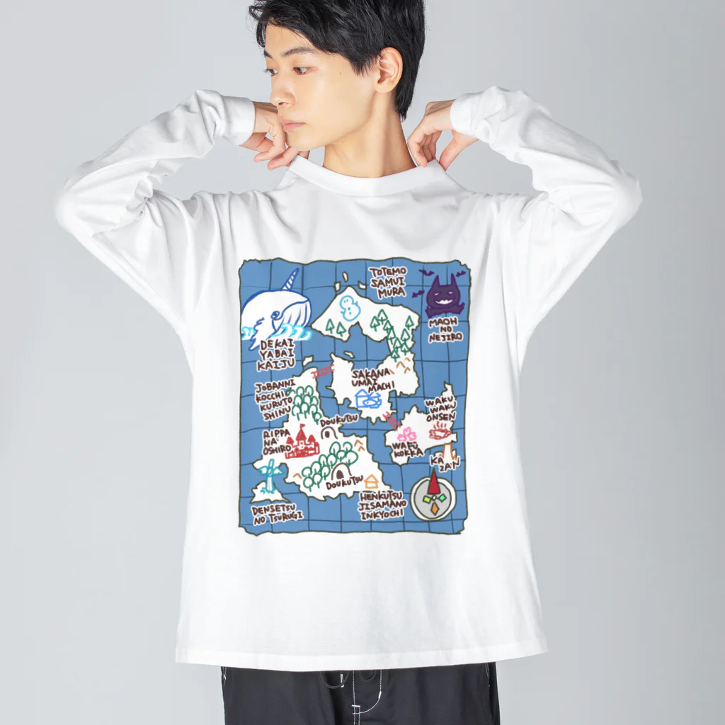 あべのぼうけんの地図 ビッグシルエットロングスリーブTシャツ