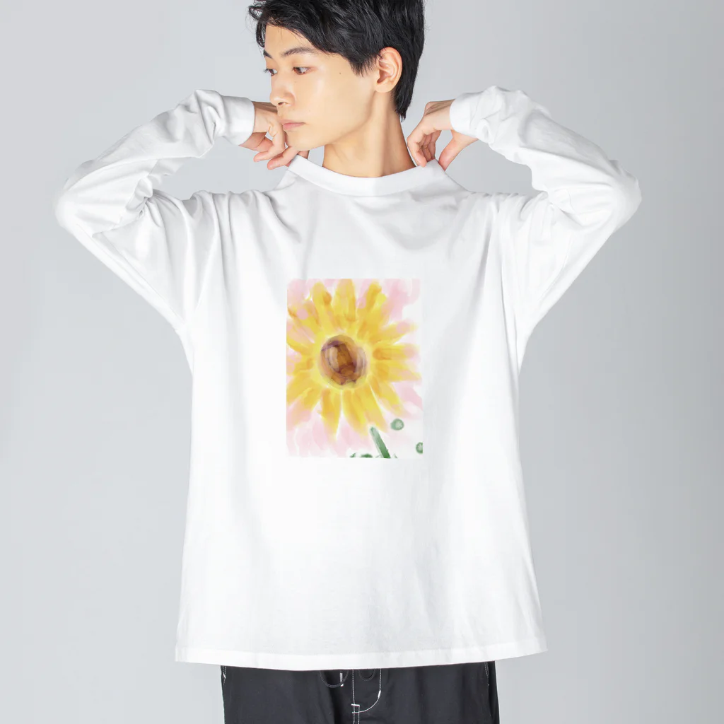 St.SKのひまわりsummer Big Long Sleeve T-Shirt