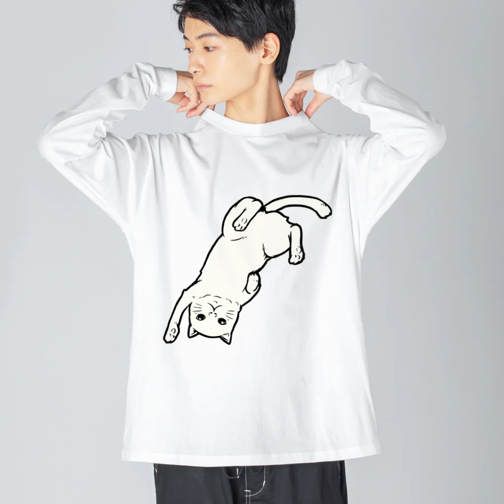 水道橋ですらのさかさ猫 ビッグシルエットロングスリーブTシャツ