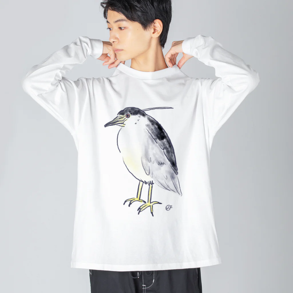 オズマジョの五位鷺 Big Long Sleeve T-Shirt