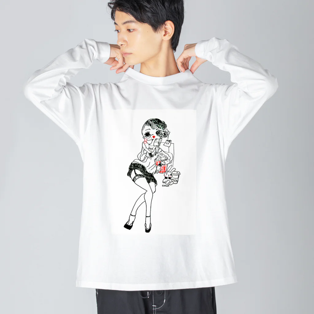 Ｍa9's shopのkiss day ビッグシルエットロングスリーブTシャツ