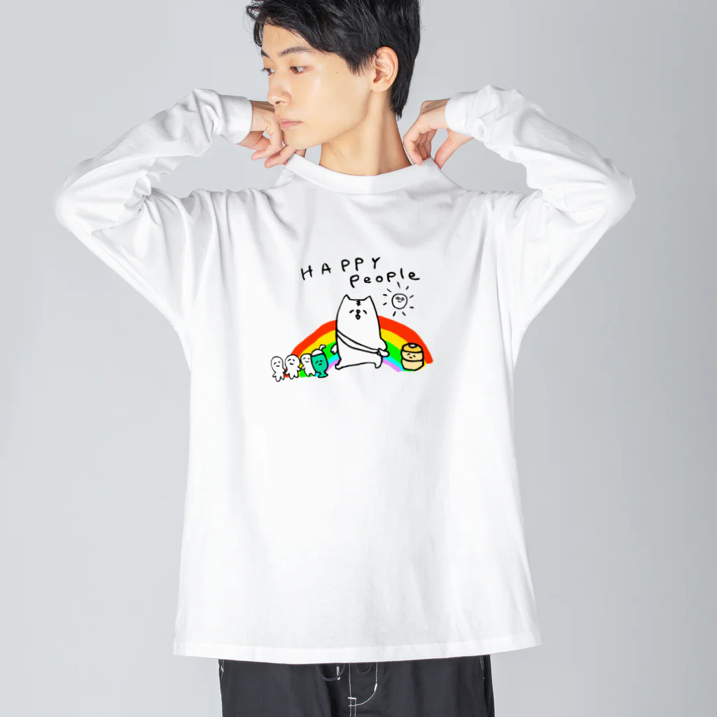 のろいぬのhappy people ビッグシルエットロングスリーブTシャツ