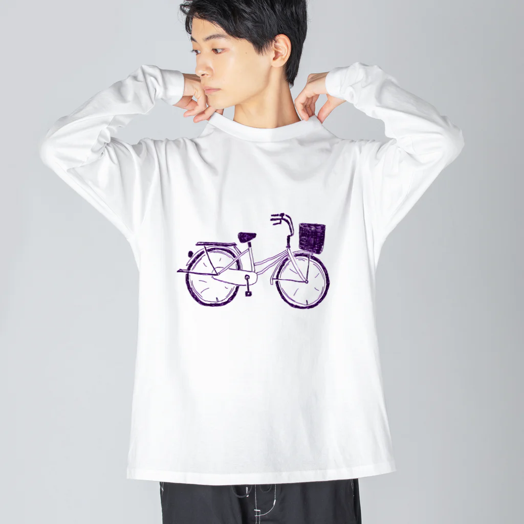 NIKORASU GOの自転車デザイン「ママチャリ」 ビッグシルエットロングスリーブTシャツ