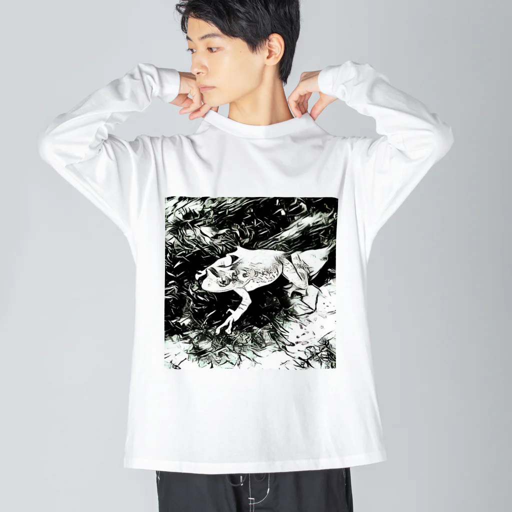 Fantastic FrogのFantastic Frog -Black And White Version- Big Long Sleeve T-Shirt