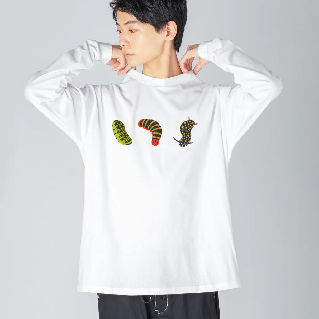 にこぴの生きもの屋さんのかわいいイモムシたち Big Long Sleeve T-Shirt