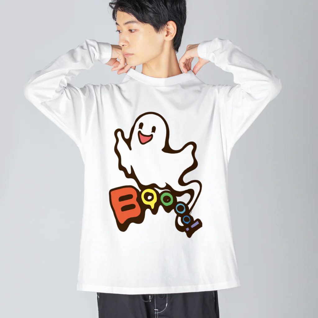 Cɐkeccooのおばけちゃんばぁ!(Boo!ゴースト)カラフル ビッグシルエットロングスリーブTシャツ