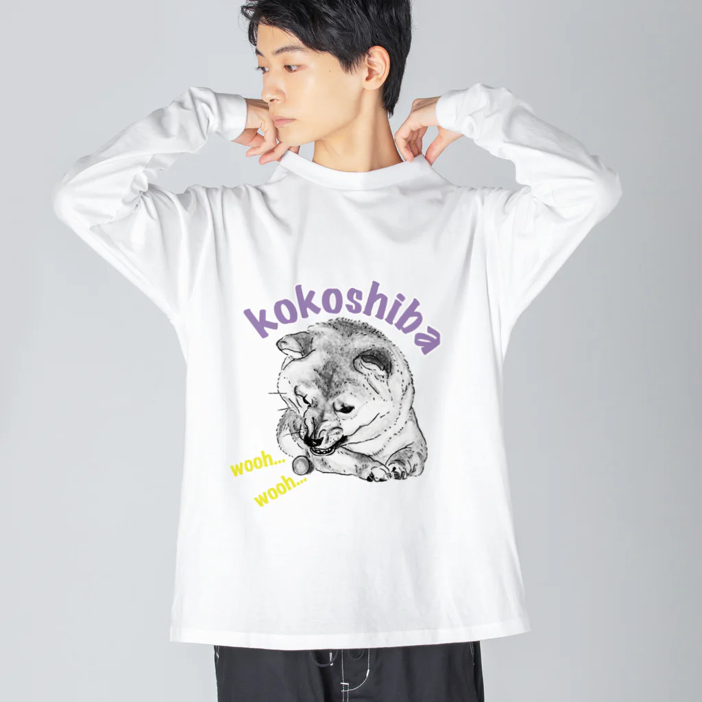 kokoshibaのガルルしばいぬ ビッグシルエットロングスリーブTシャツ