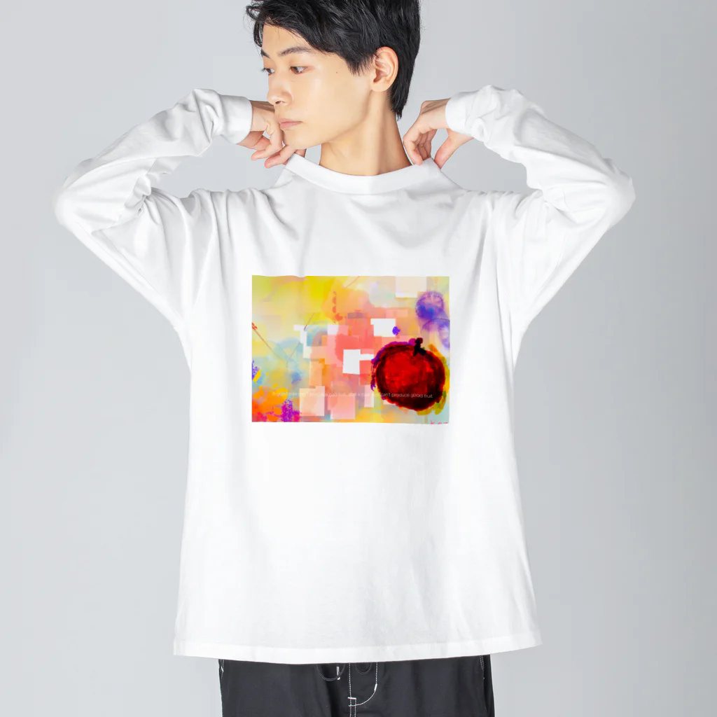 St.SKのアップル ビッグシルエットロングスリーブTシャツ