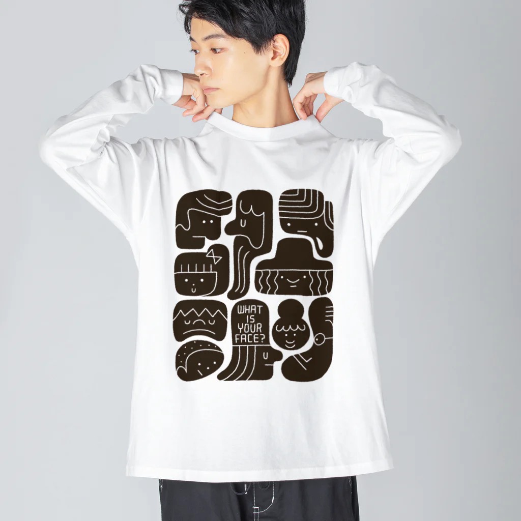 boo-banaのWHAT IS YOUR FACE? Big Long Sleeve T-Shirt